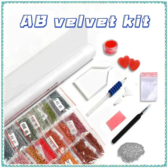 Luxury AB Velvet Diamond Painting Kit -Girl  with dwarf