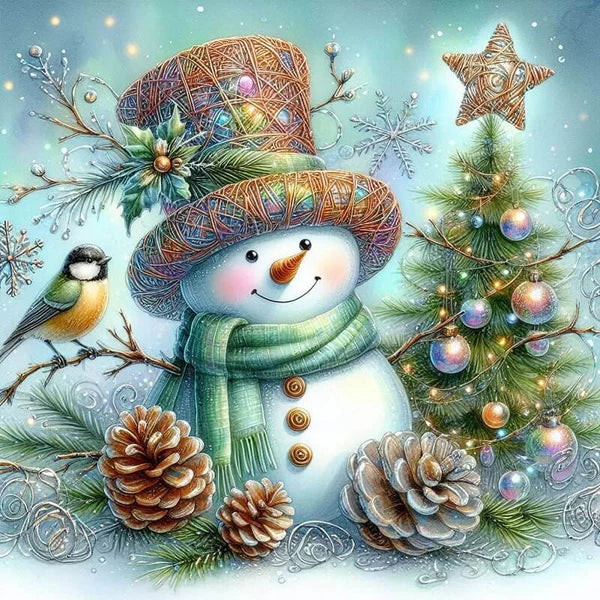 Luxury AB Velvet Diamond Painting Kit -Snowman