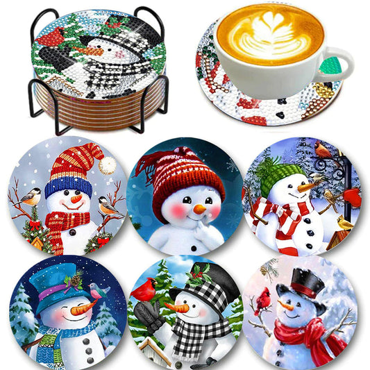 6 pcs set DIY Special Shaped Diamond Painting Coaster  | Christmas（no holder）