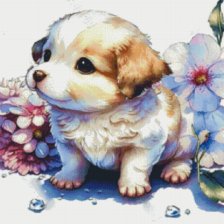 Full Round/Square Diamond Painting Kits | Flower and Dog Collection