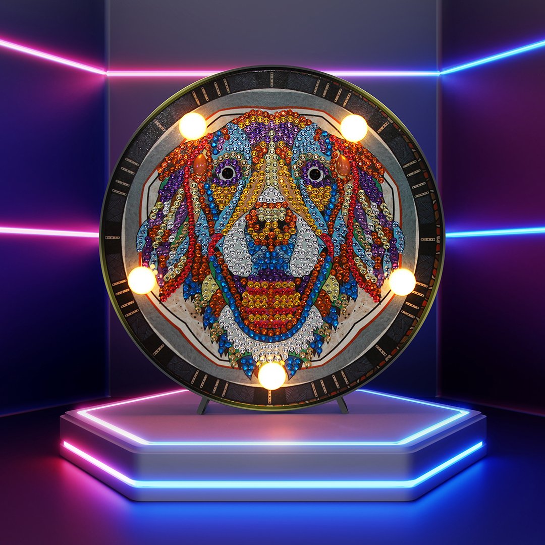 DIY diamond painting light dedicated full diamond LED night light | Dog