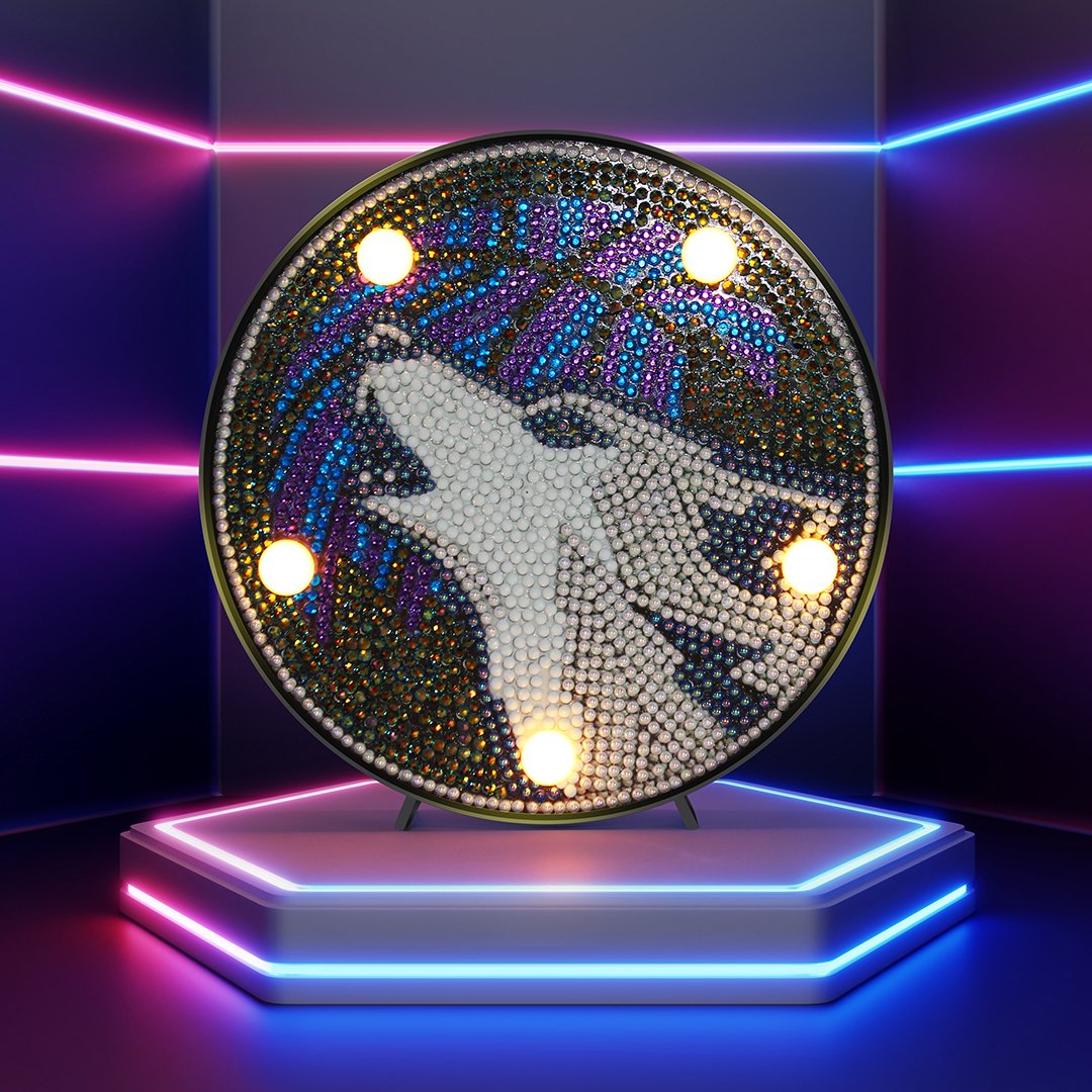 DIY-Diamantmalerei-Licht gewidmet Volldiamant-LED-Nachtlicht | Wolf