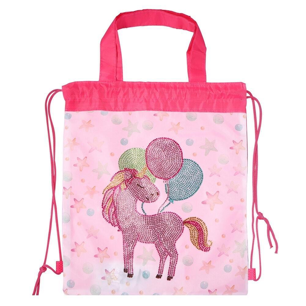 DIY Diamond Painting Backpack Mosaic Drawstring Bag Handbag Diamond Embroidery Kit Student Backpack Storage Bag Animal Picture