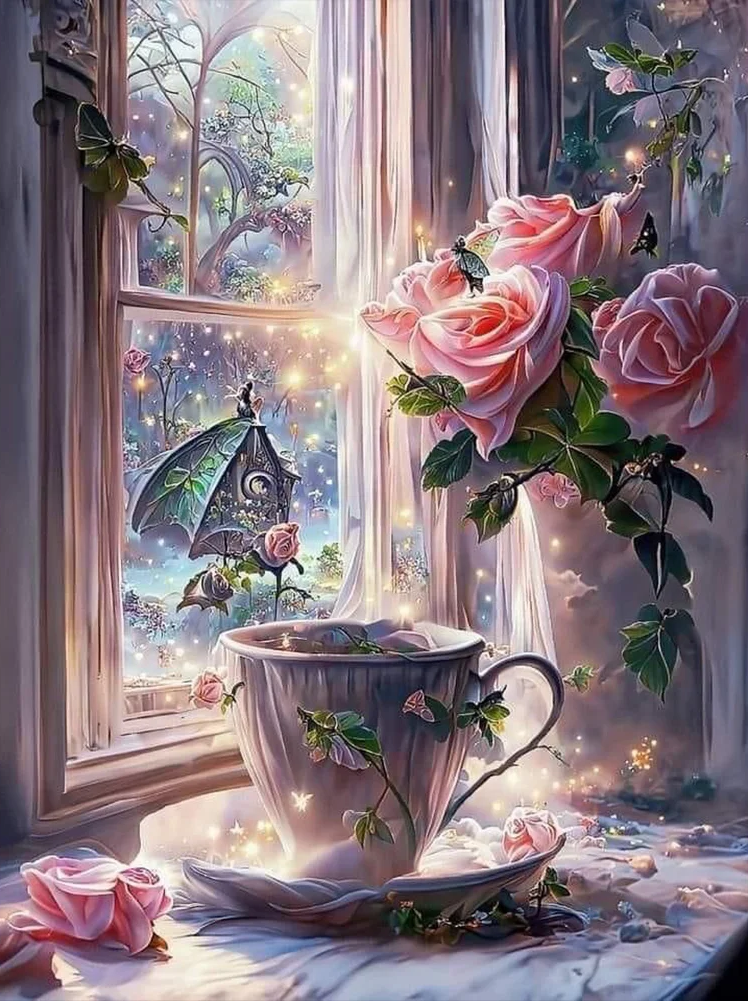 AB Diamond Painting  |  Teacup by the Window