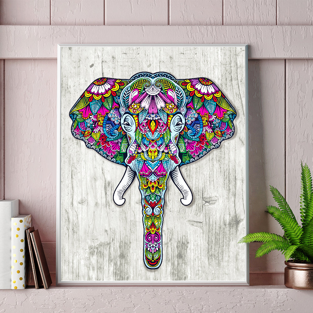 Éléphant | Kits de peinture au diamant de forme spéciale 