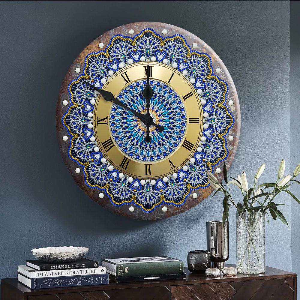 Mandala-Uhr | Uhrenanhänger in spezieller Diamantmalerei