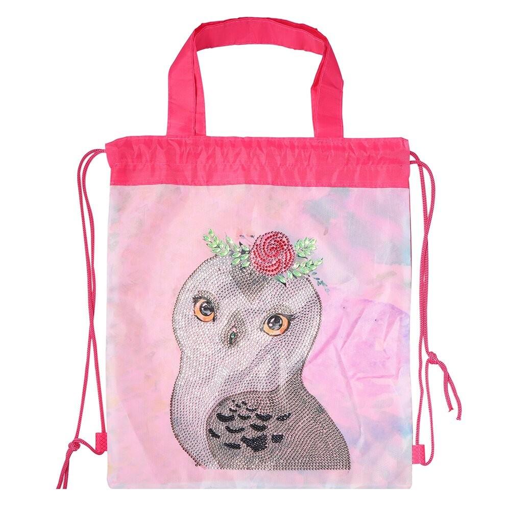 DIY Diamond Painting Backpack Mosaic Drawstring Bag Handbag Diamond Embroidery Kit Student Backpack Storage Bag Animal Picture