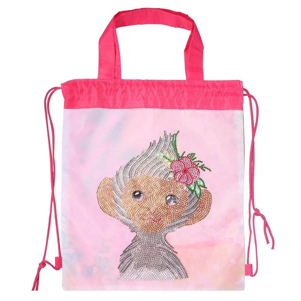 DIY Diamond Painting Backpack Mosaic Drawstring Bag Handbag Diamond Embroidery Kit Student Backpack Storage Bag Animal Picture