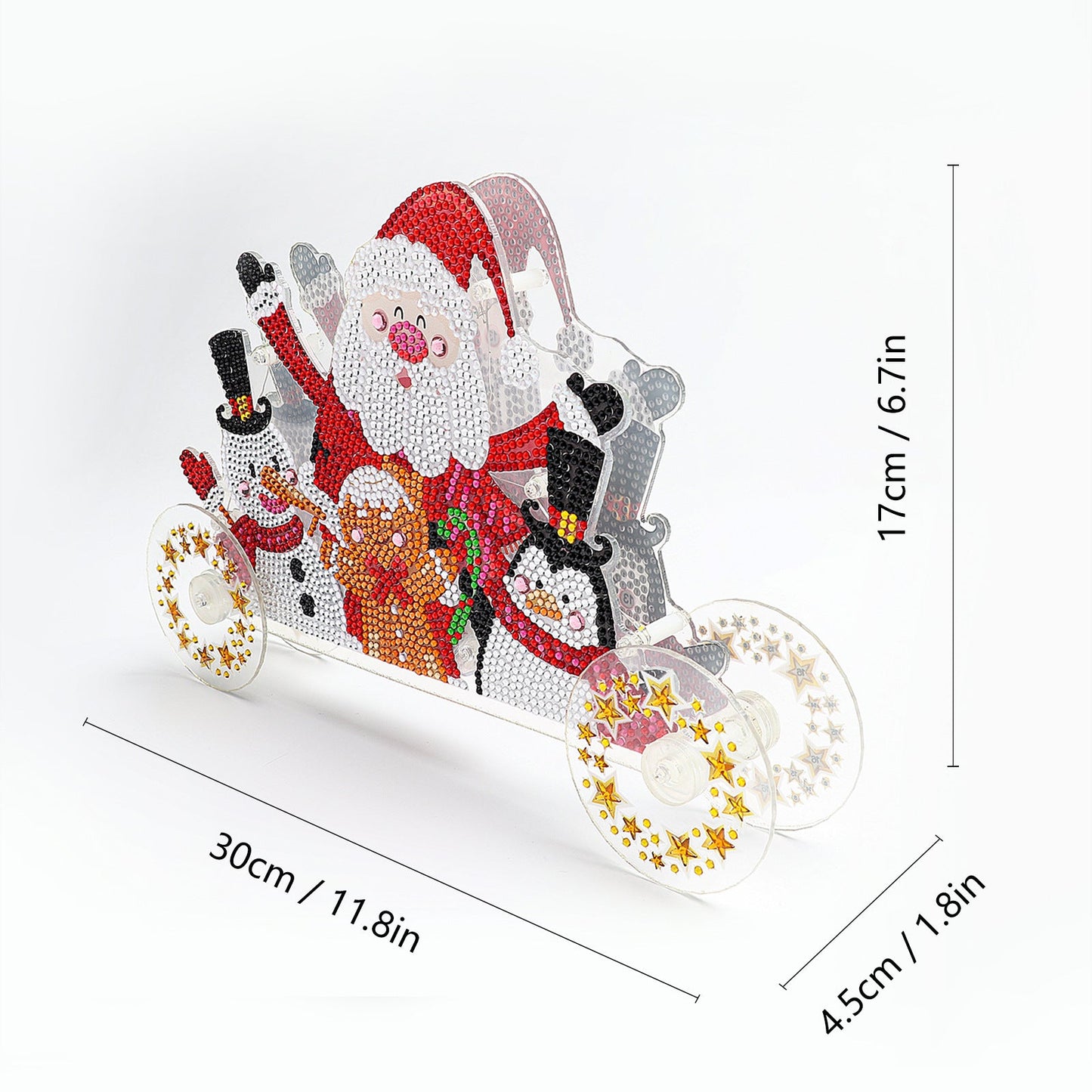 Weihnachten | Diamantmalerei, die Spielzeugauto fährt | LED-Lichtpad-Dekoration