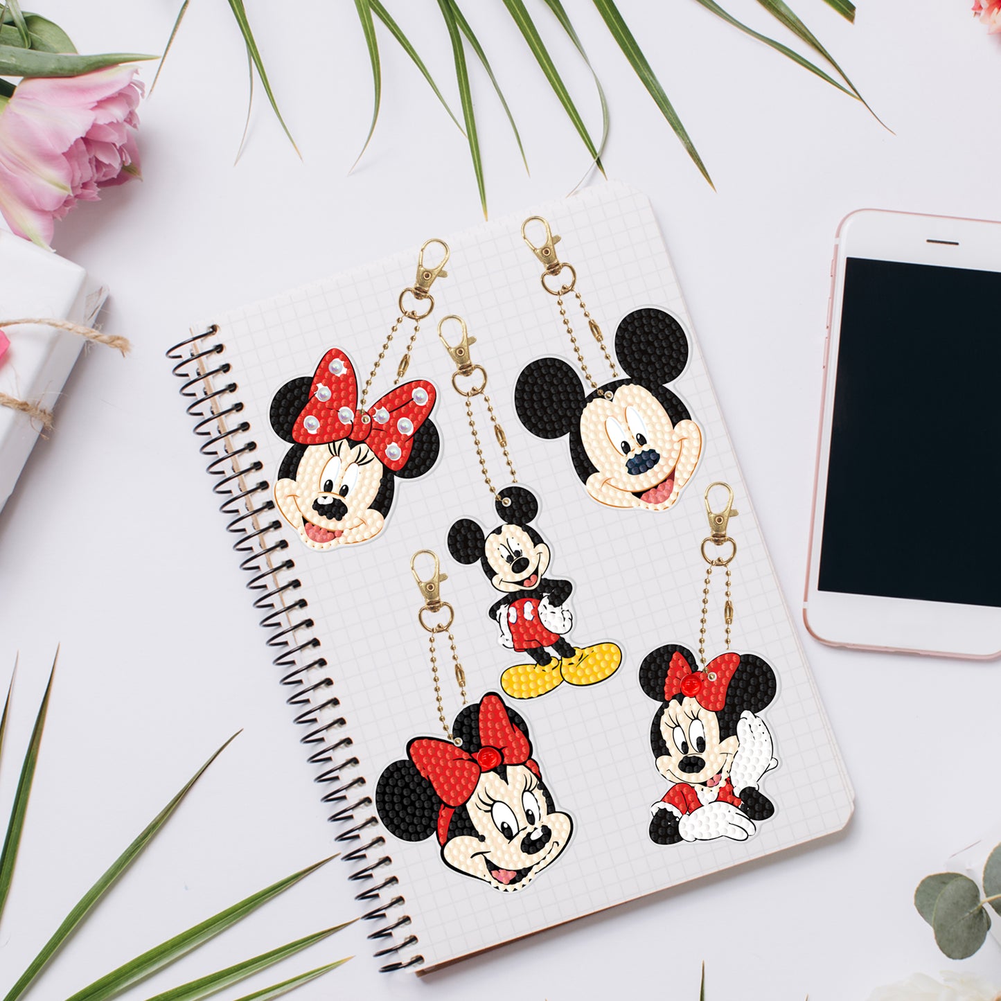 DIY keychain | Mickey Mouse | Single-sided | Five Piece Set