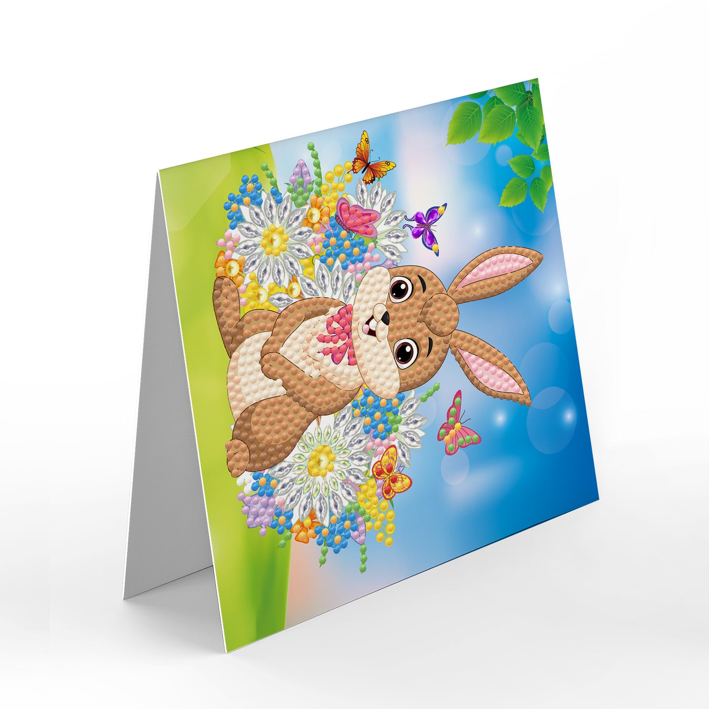 8-teiliges Set zum Selbermachen von Diamantmalerei-Kaninchen-Grußkarten 