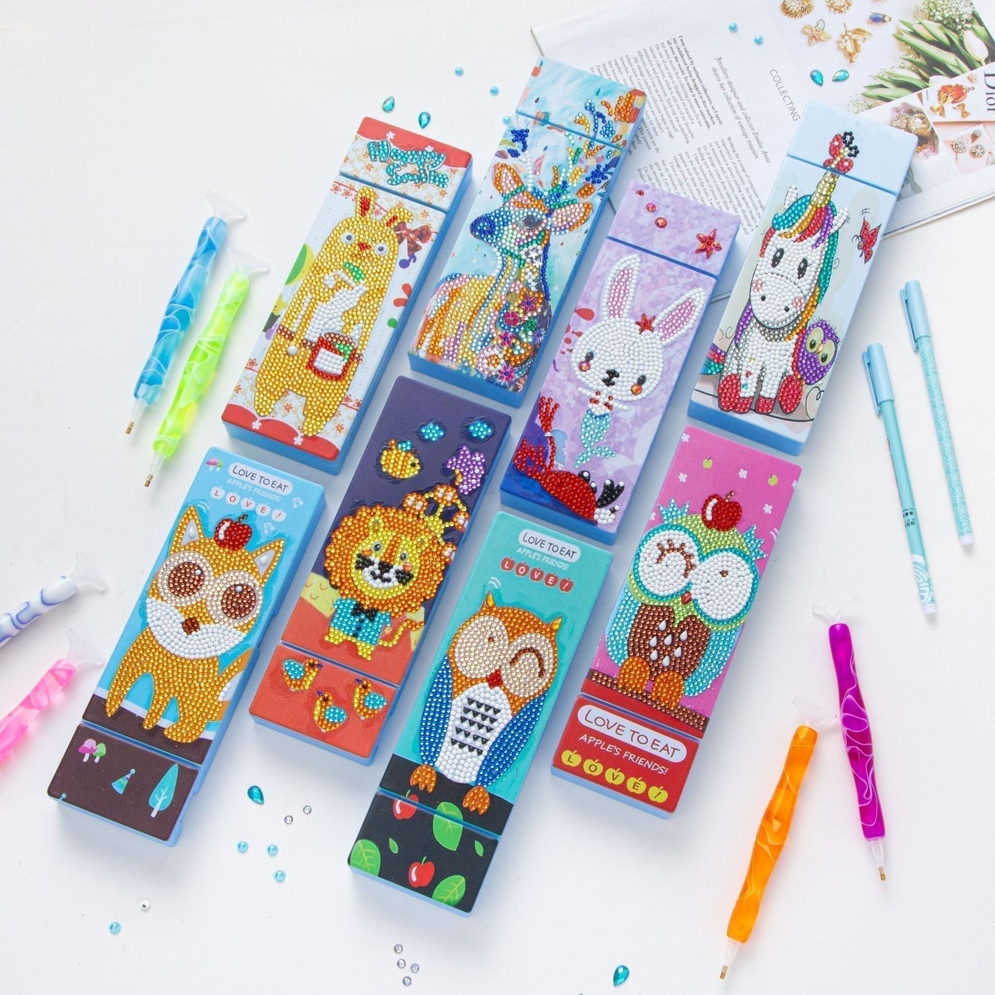 DIY special-shaped diamond painting pencil case | Owl