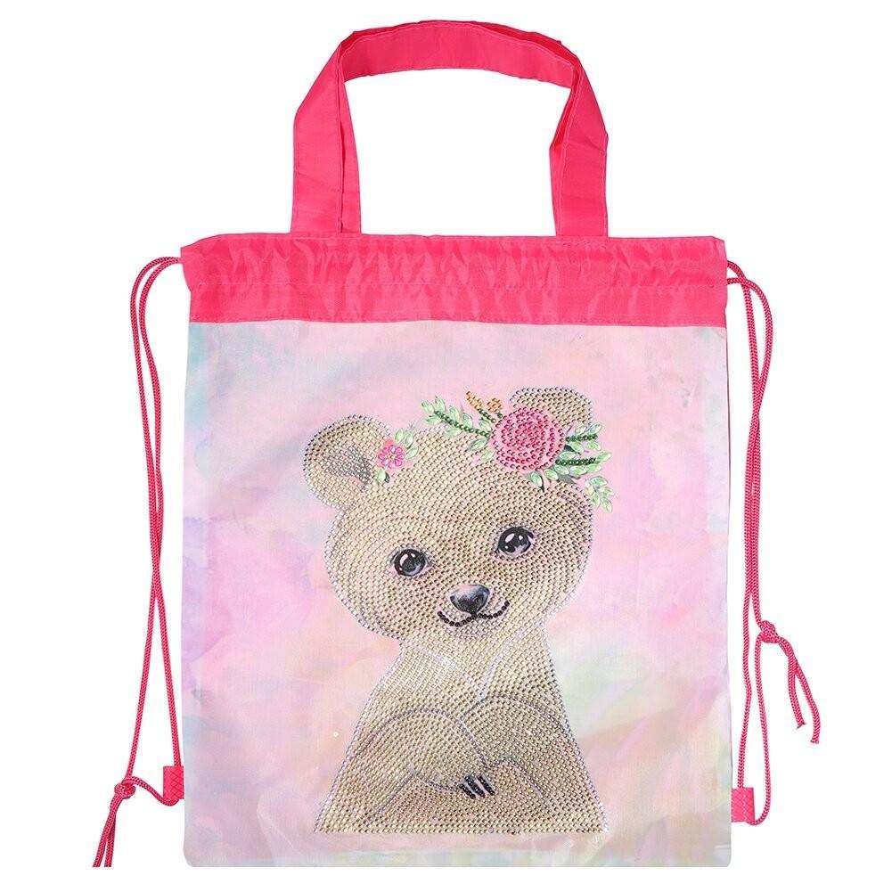 DIY Diamond Painting Backpack Mosaic Drawstring Bag Handbag Diamond Embroidery Kit Student Backpack Storage Bag Animal Picture