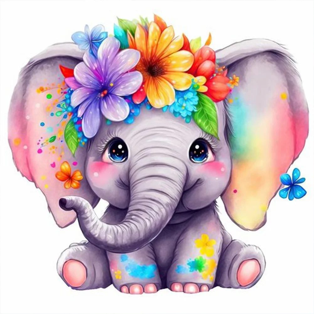 AB Diamond Painting  |  Lovely Elephant