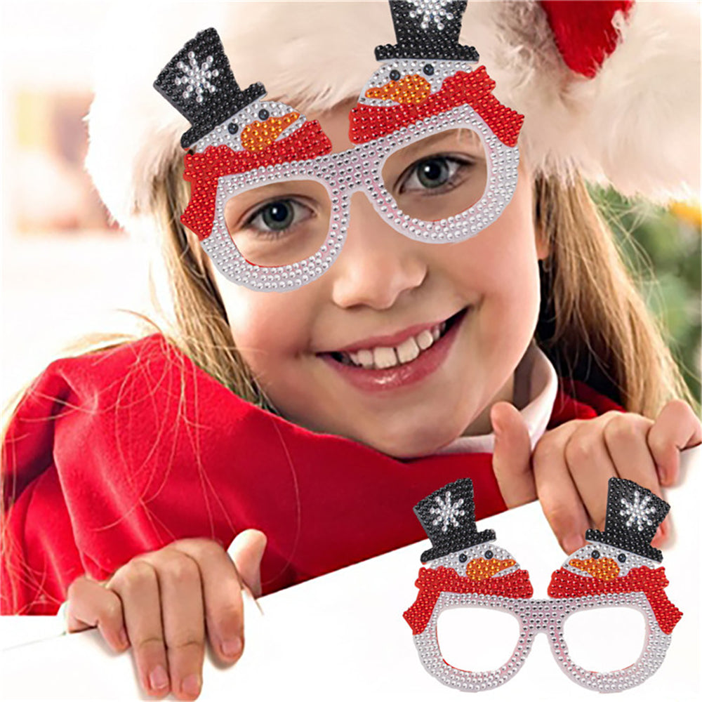 DIY Diamond Painting Christmas Funny Game Glasses | Snowman