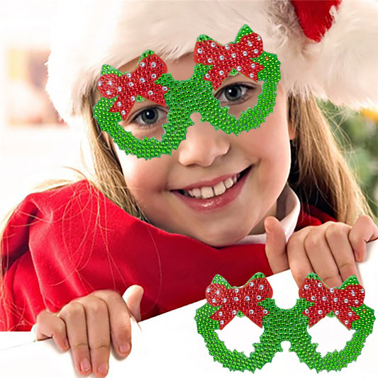 DIY Diamond Painting Christmas Funny Game Glasses | Bowknot