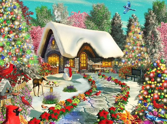 Full Round/Square Diamond Painting Kits | Christmas Snow Scene