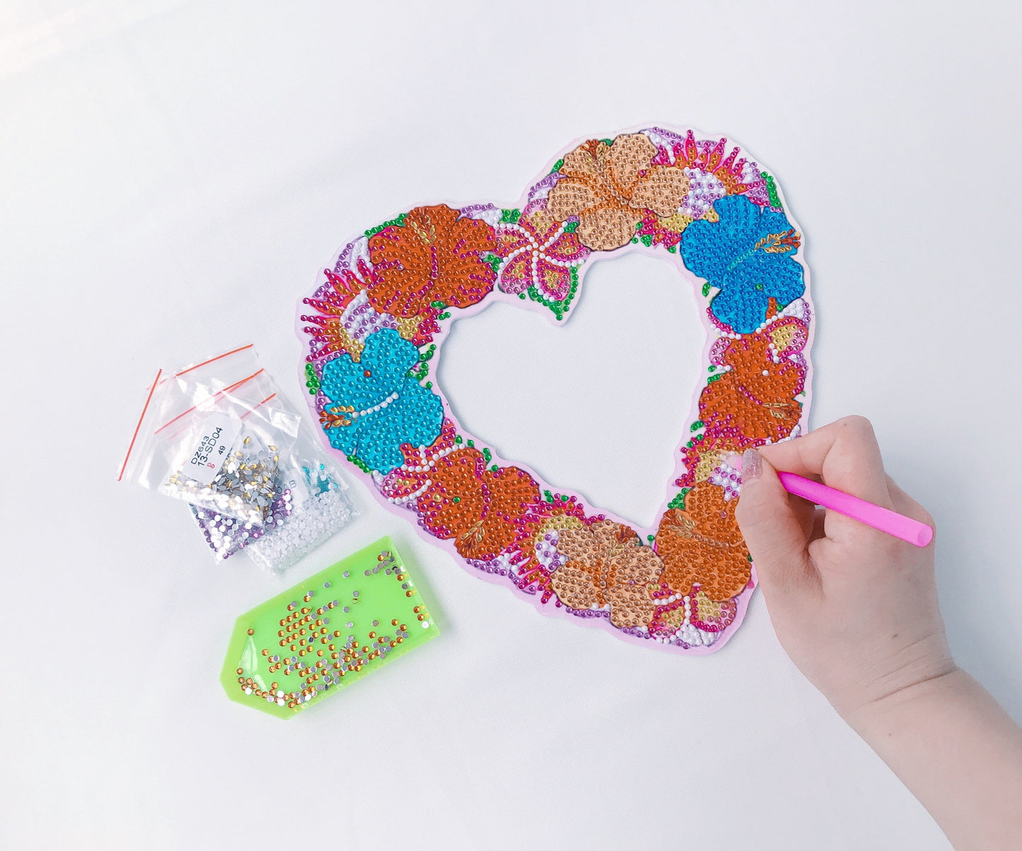 DIY Diamond Painting Wreath - Heart