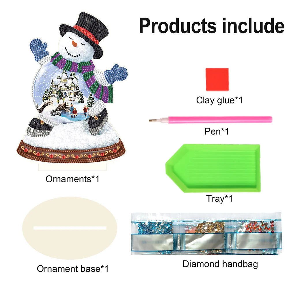 Diamond Painting Ornament | Christmas Snowman