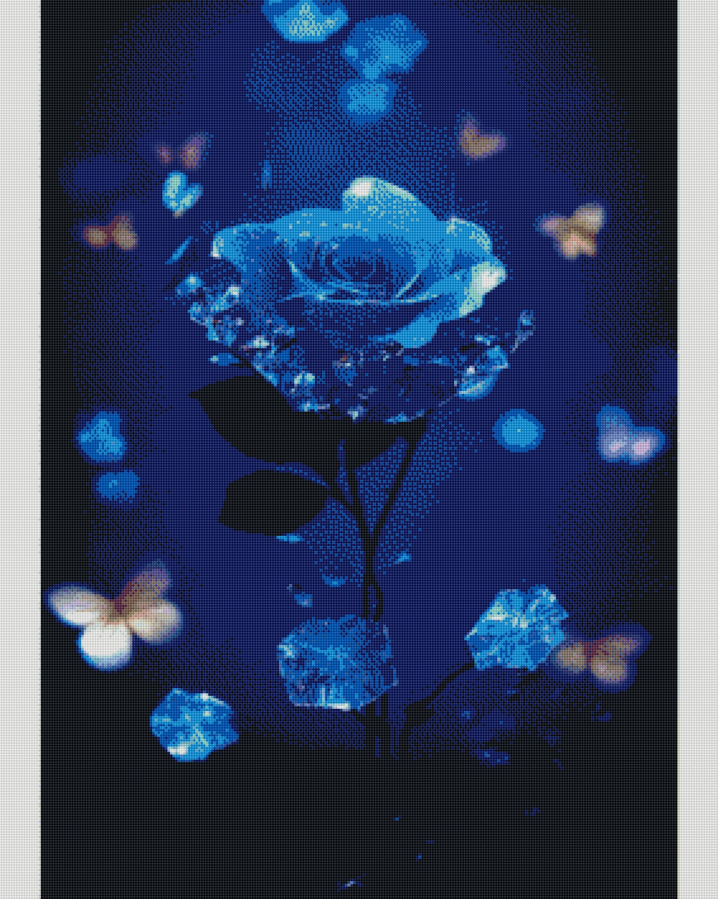 Full Round/Square Diamond Painting Kits | Blue Flower