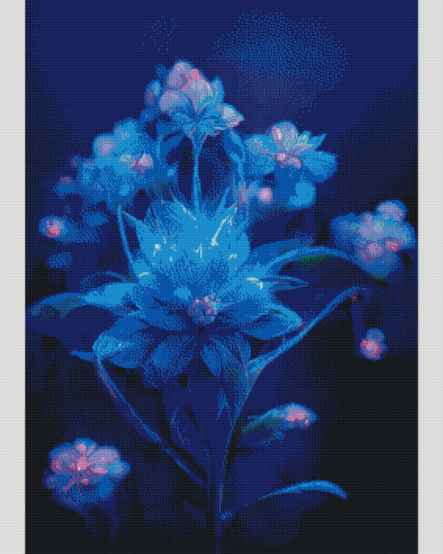 Full Round/Square Diamond Painting Kits | Blue Flower