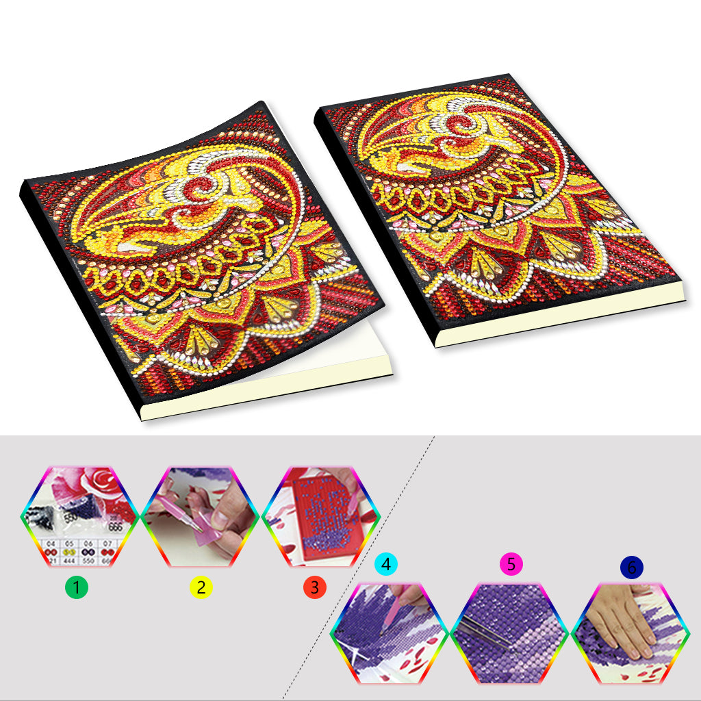A5 5D Notebook DIY Part Special Shape Rhinestone Diary Book | Dragon