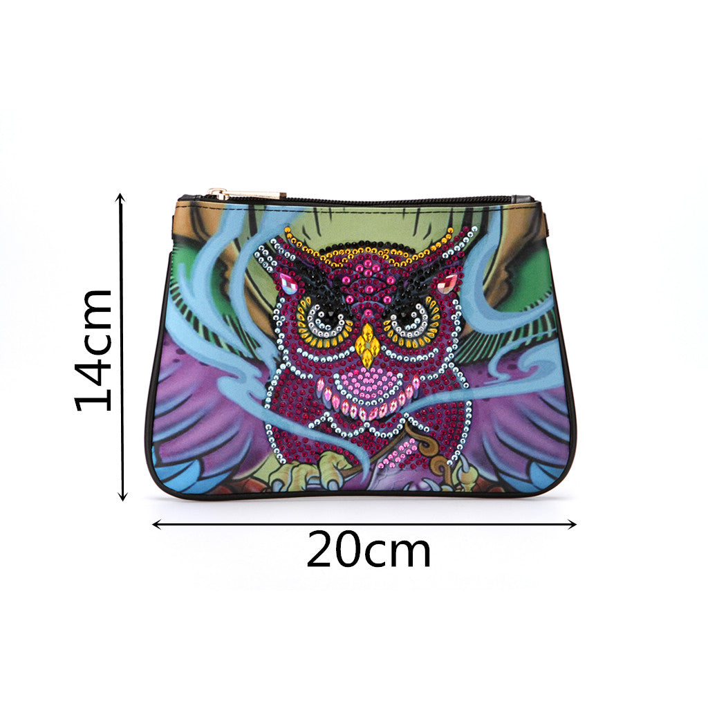DIY Owl Special Shaped Diamond Painting Leathe Bags