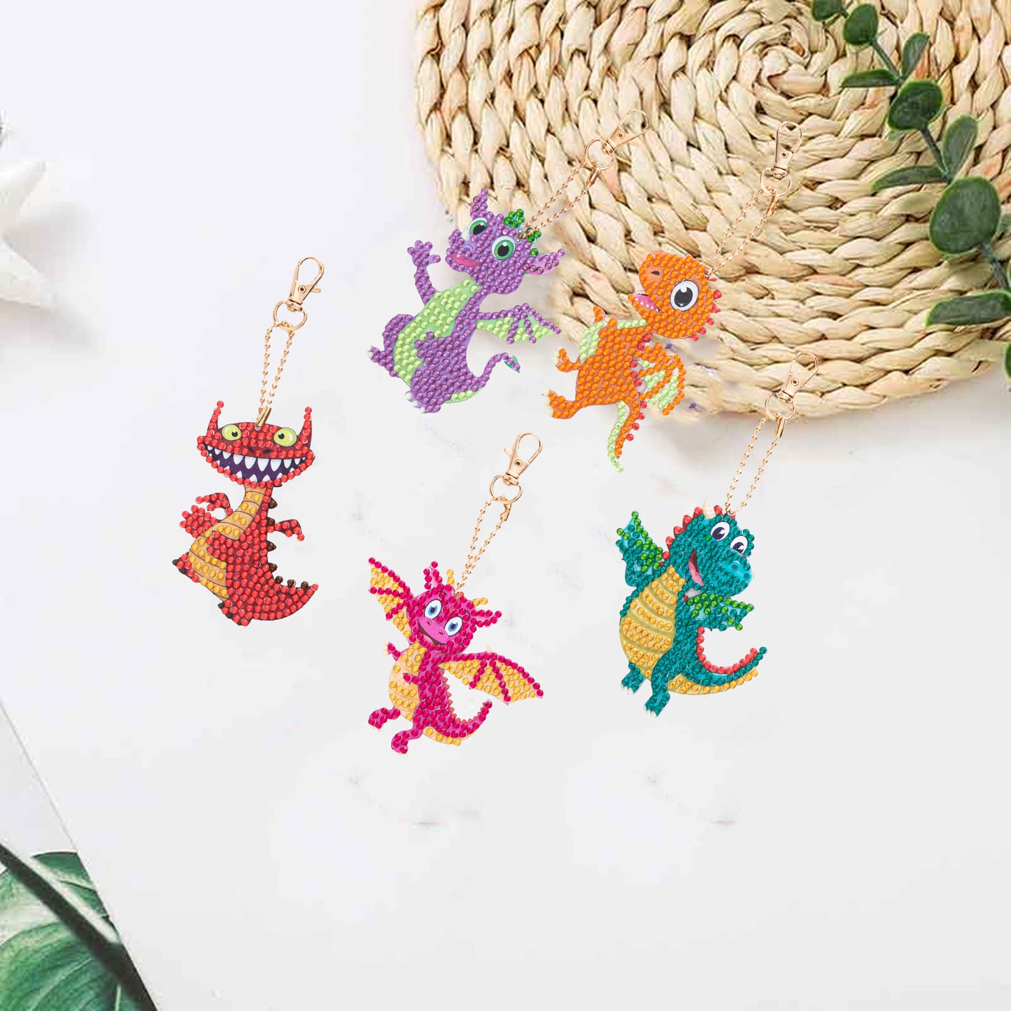 DIY keychain | Dragon | Double-sided | Five Piece Set