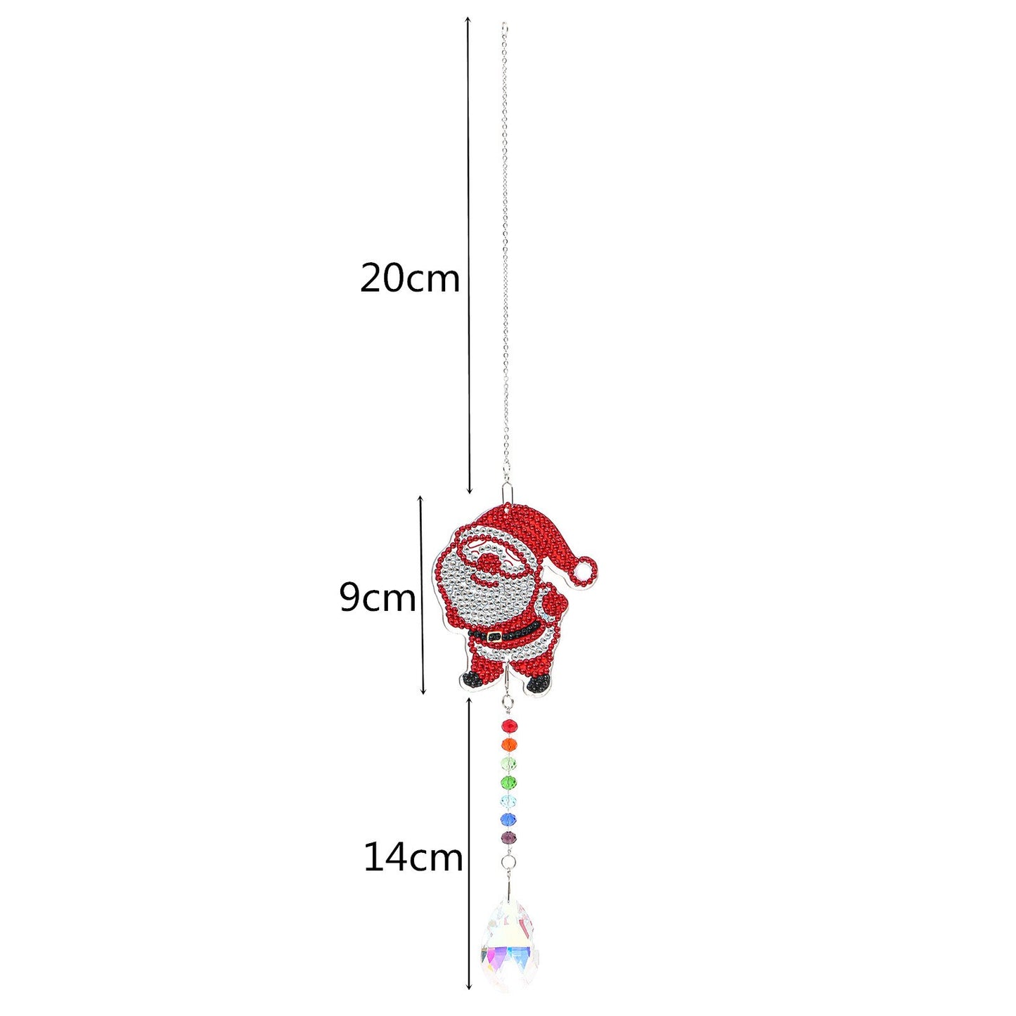 DIY Weihnachtsmann-Kristalldiamant-Malerei Lichtabsorbierender Schmuck Windspiel-Anhänger