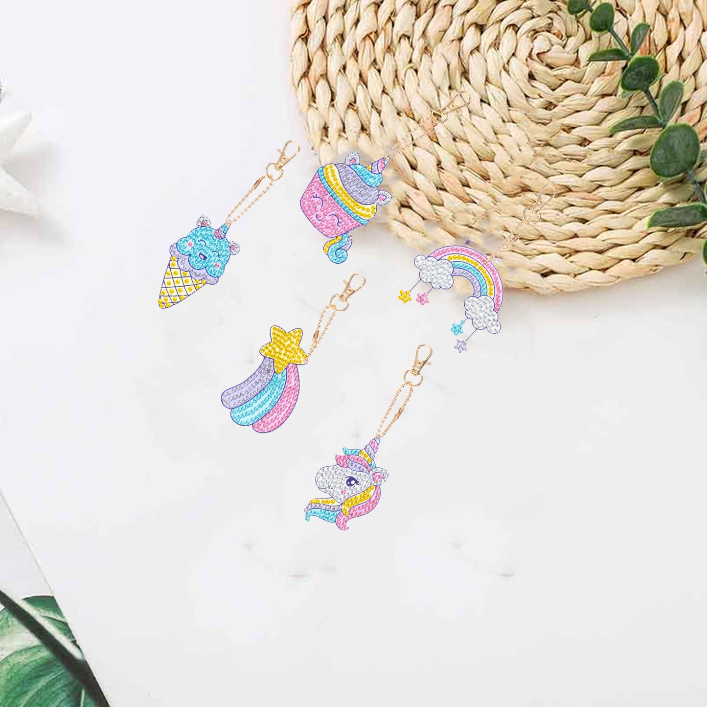 DIY keychain | Unicorn | Double-sided | Five Piece Set