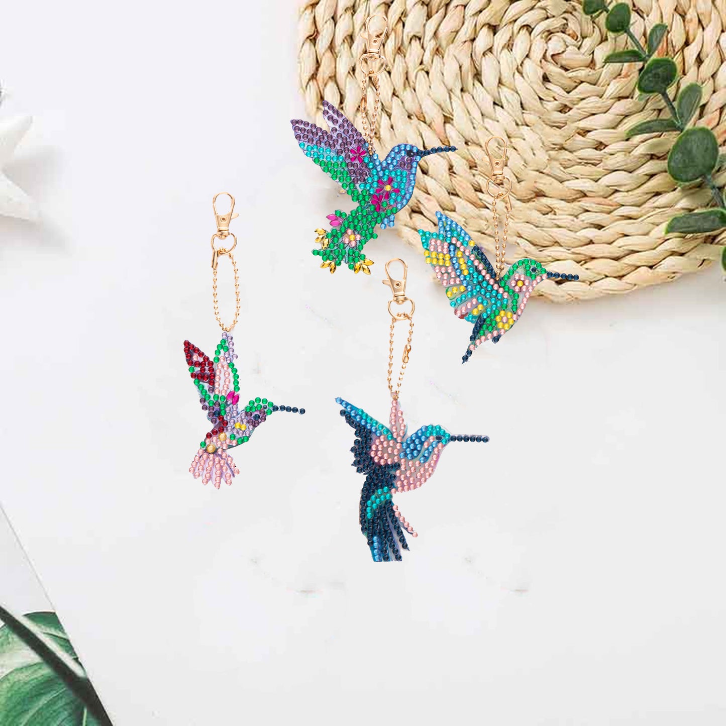 DIY keychain | Bird | Double-sided | Four Piece Set