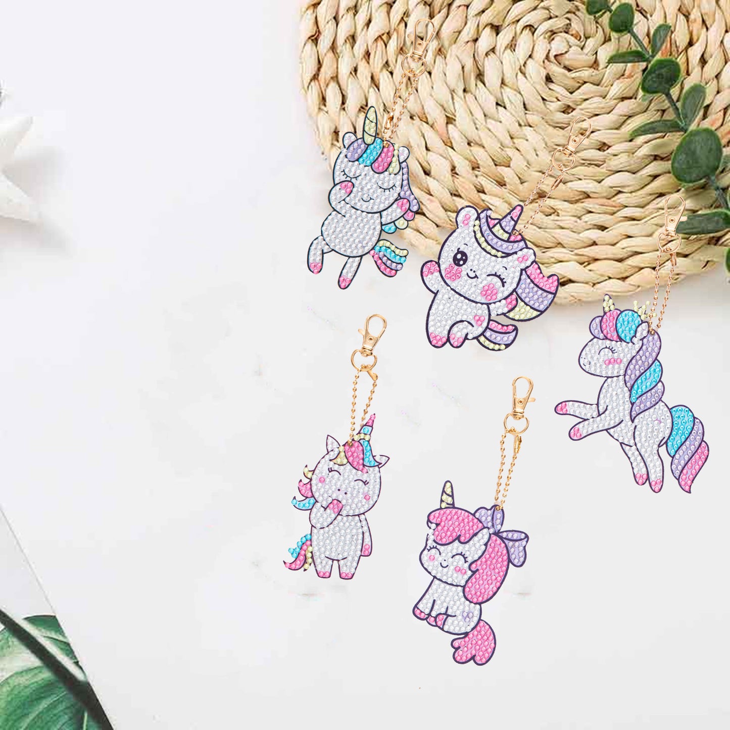 DIY keychain | Unicorn | Double-sided | Five Piece Set