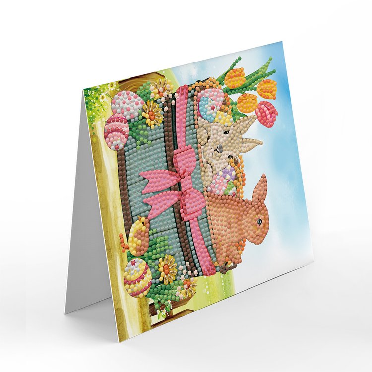 8 Pcs Set DIY Diamond Painting Rabbit Greeting Cards