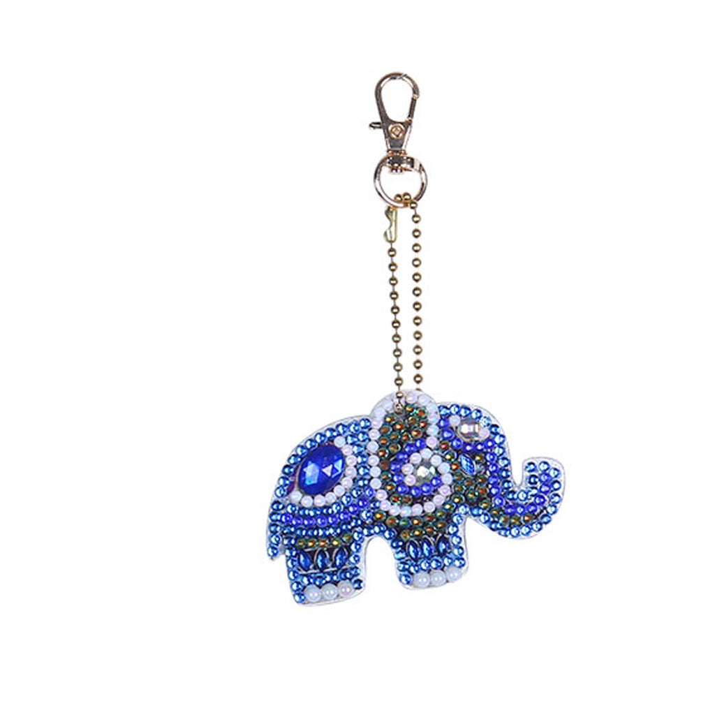 5pcs DIY Elephant Sets Special Shaped Full Drill Diamond Painting Key Chain with Key Ring Jewelry Gifts for Girl Bags