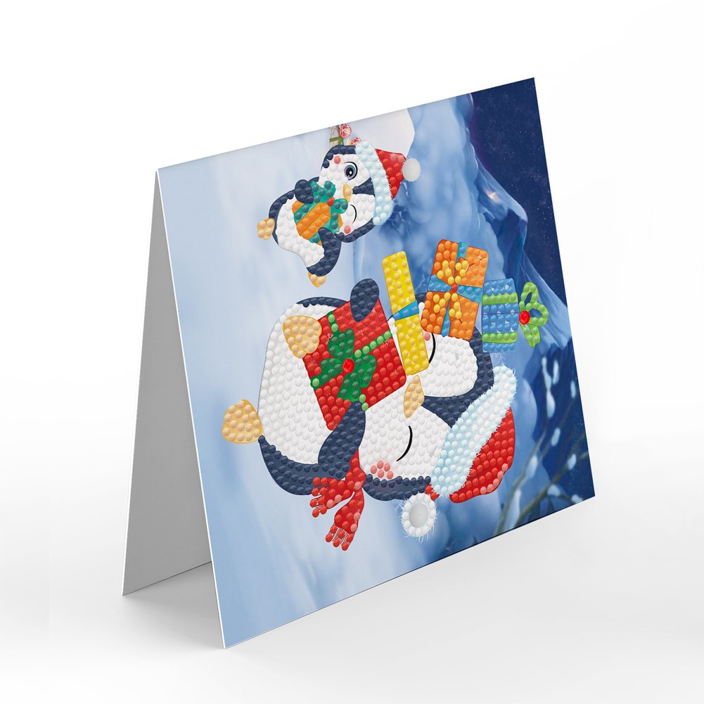 8-teiliges Set zum Selbermachen von Diamantmalerei-Weihnachtsgrußkarten 