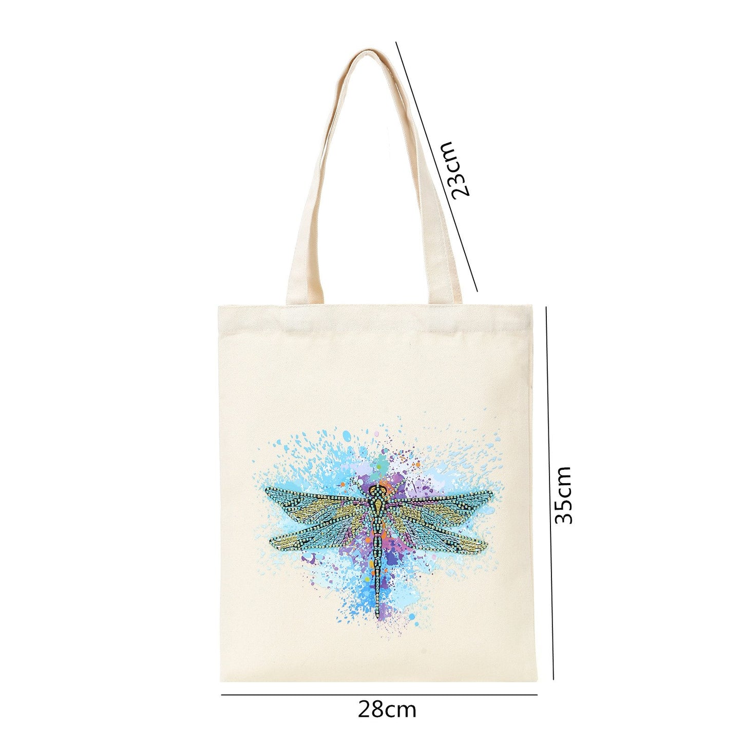 DIY Rhinestone Diamond Painting dragonfly Tote Bag