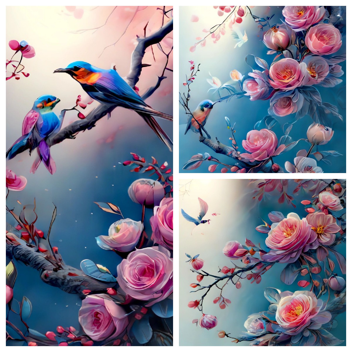 Full Round/Square Diamond Painting Kits |  Flower and Bird