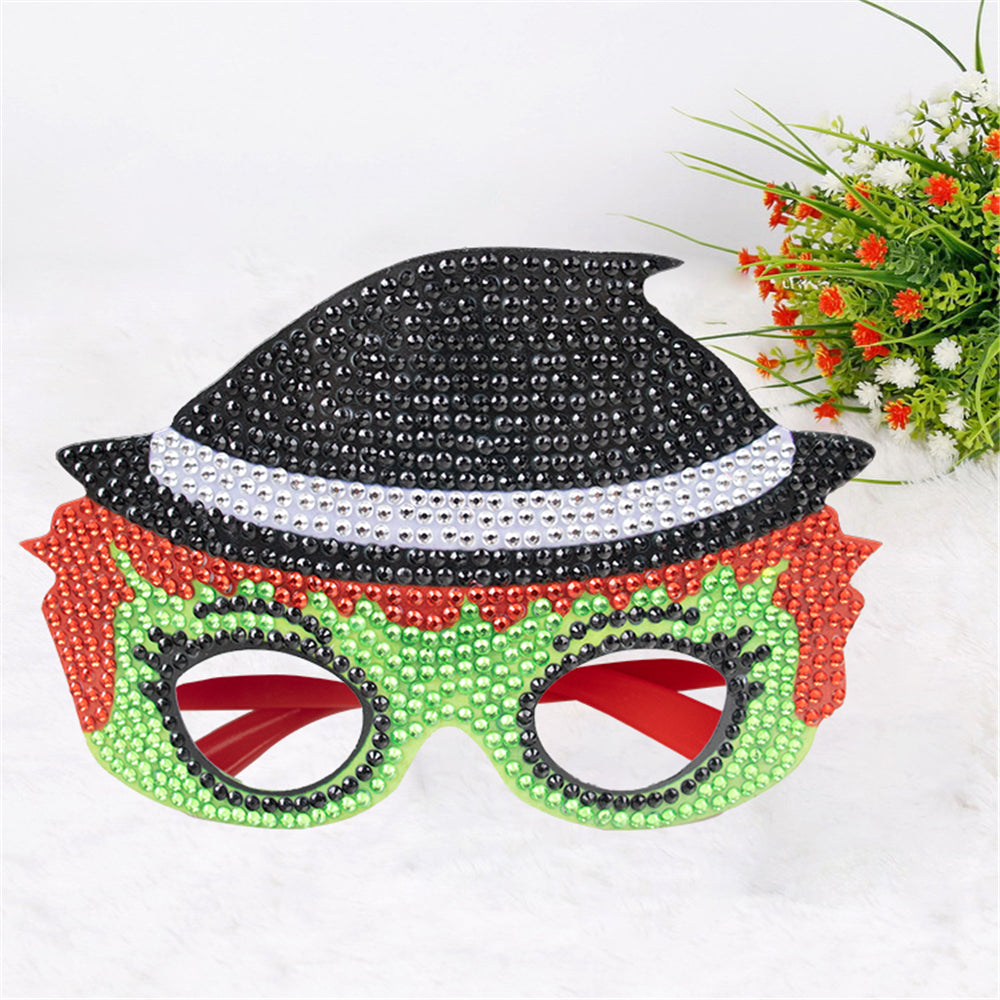 DIY Diamond Painting Christmas Funny Game Glasses | Witch Hat