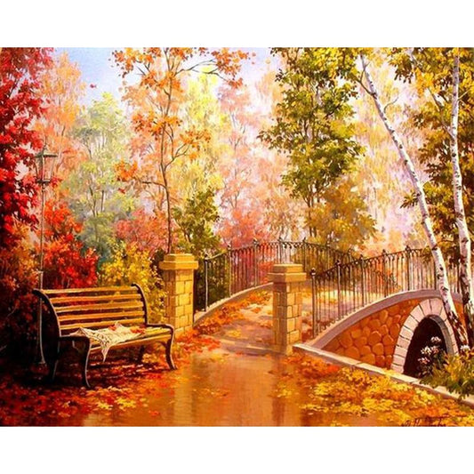 Deciduous bridge | Full Round Diamond Painting Kits