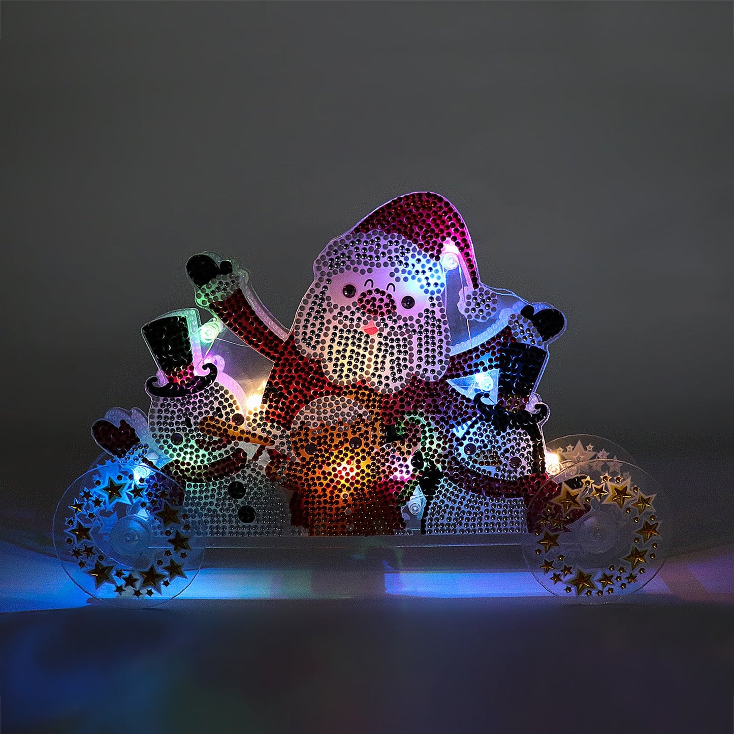 Weihnachten | Diamantmalerei, die Spielzeugauto fährt | LED-Lichtpad-Dekoration