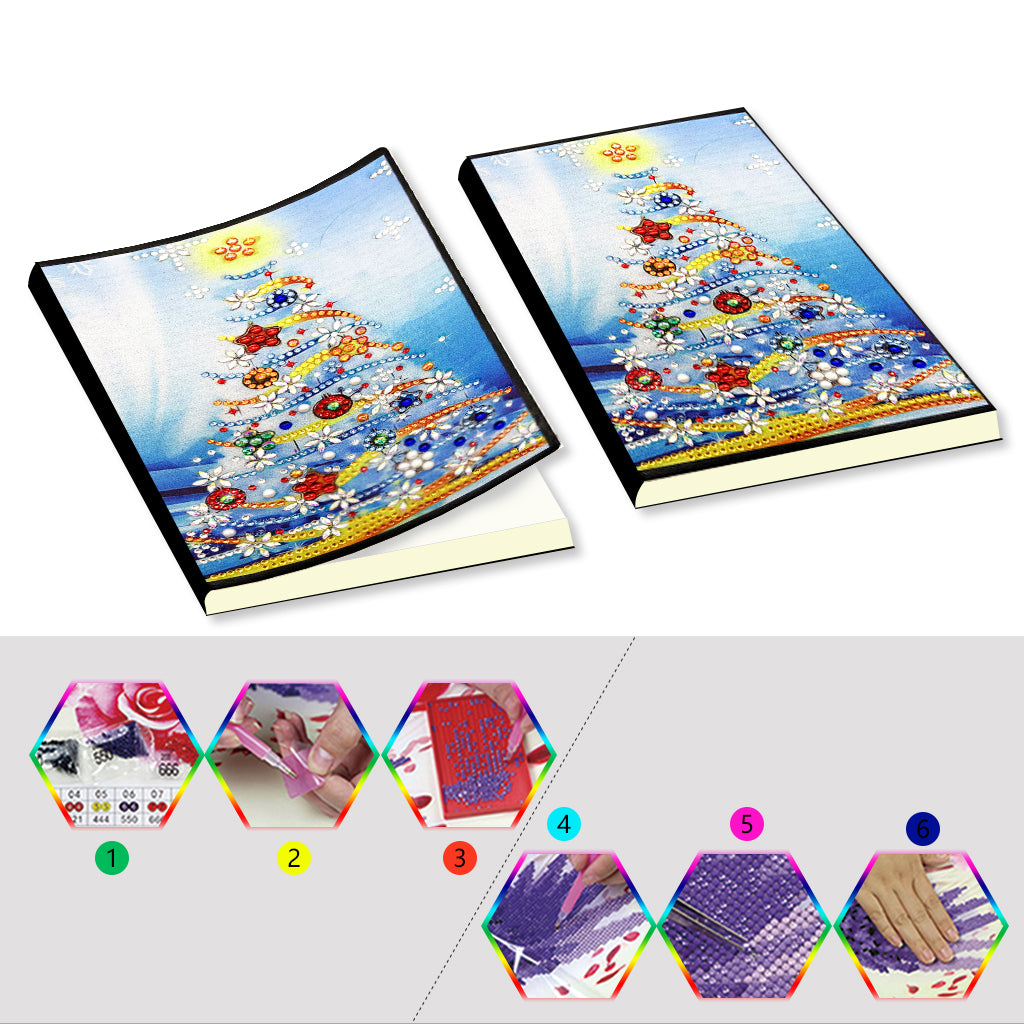 A5 5D Notebook DIY Part Special Shape Rhinestone Diary Book | Christmas tree