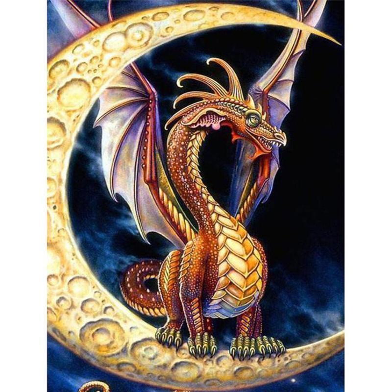 dragon d'or | Kits complets de peinture au diamant rond 