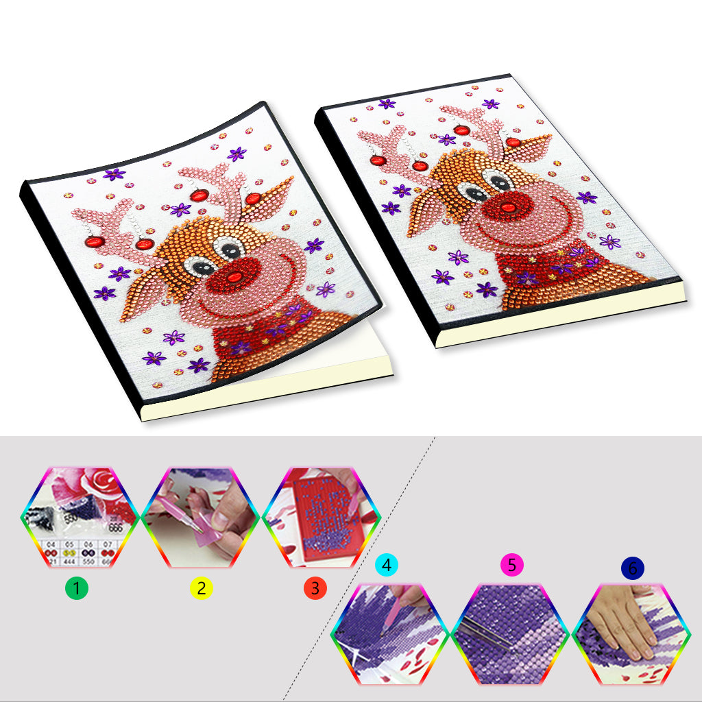 A5 5D Notebook DIY Part Special Shape Rhinestone Diary Book | Deer