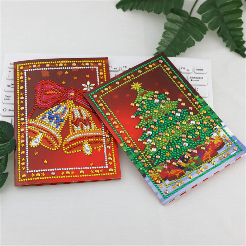 4-teiliges Set zum Selbermachen von Diamantmalerei-Weihnachtsgrußkarten 