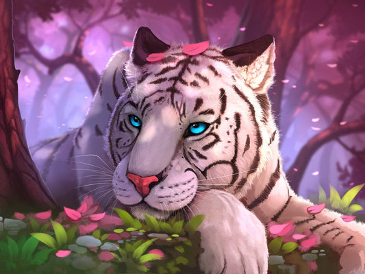 White tiger | Full Round Diamond Painting Kits