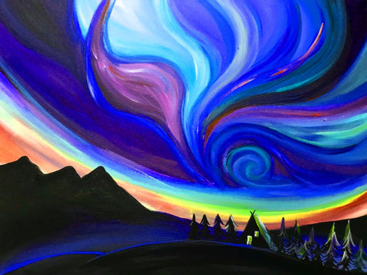 Aurora oil painting | Full Round Diamond Painting Kits