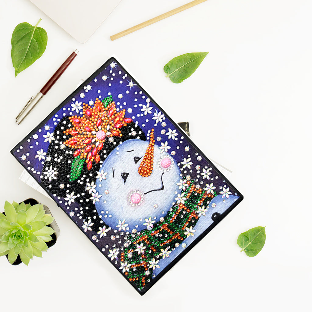 A5 5D Notebook DIY Part Special Shape Rhinestone Diary Book | Snowman