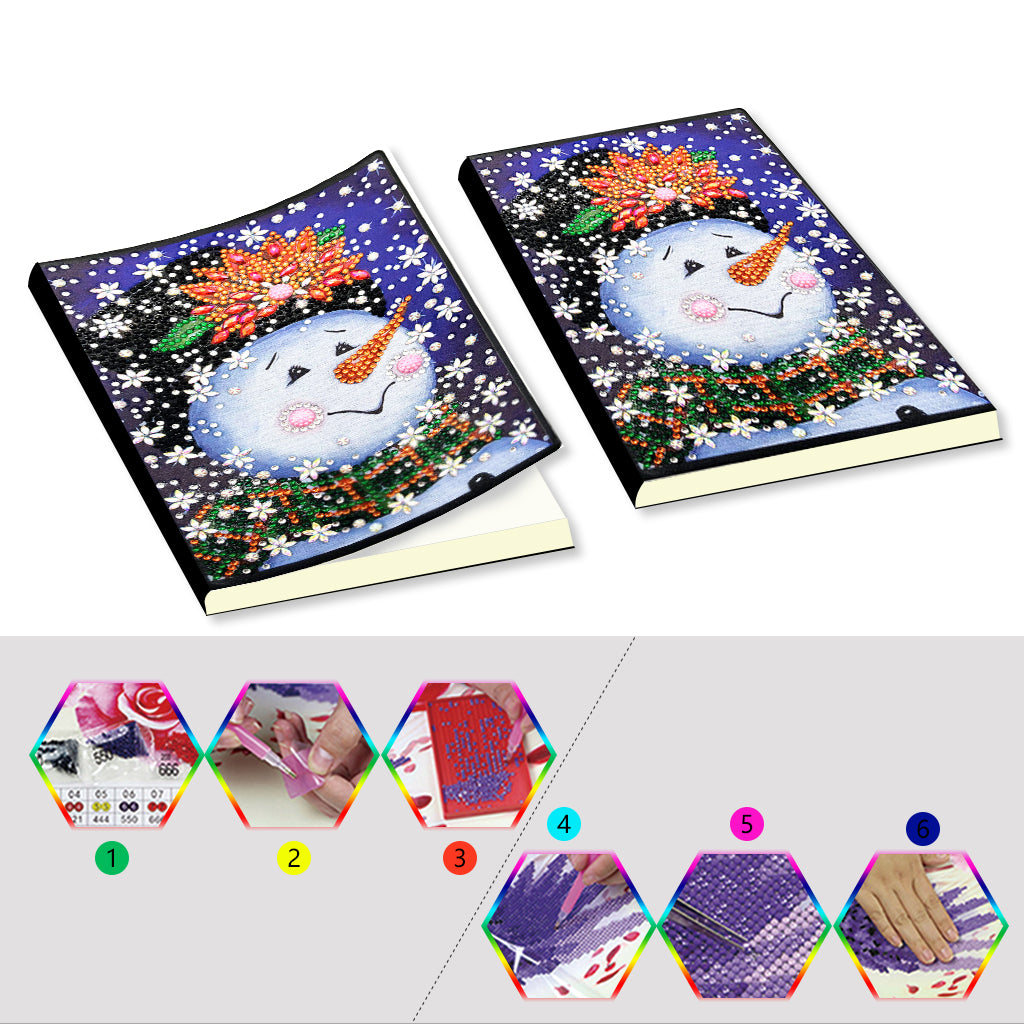 A5 5D Notebook DIY Part Special Shape Rhinestone Diary Book | Snowman