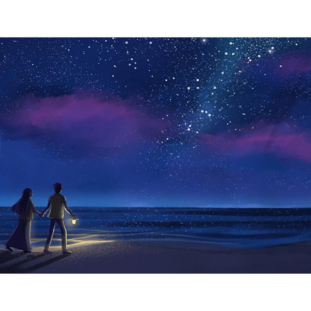 Round full diamond diamond painting  |  Couple under the stars