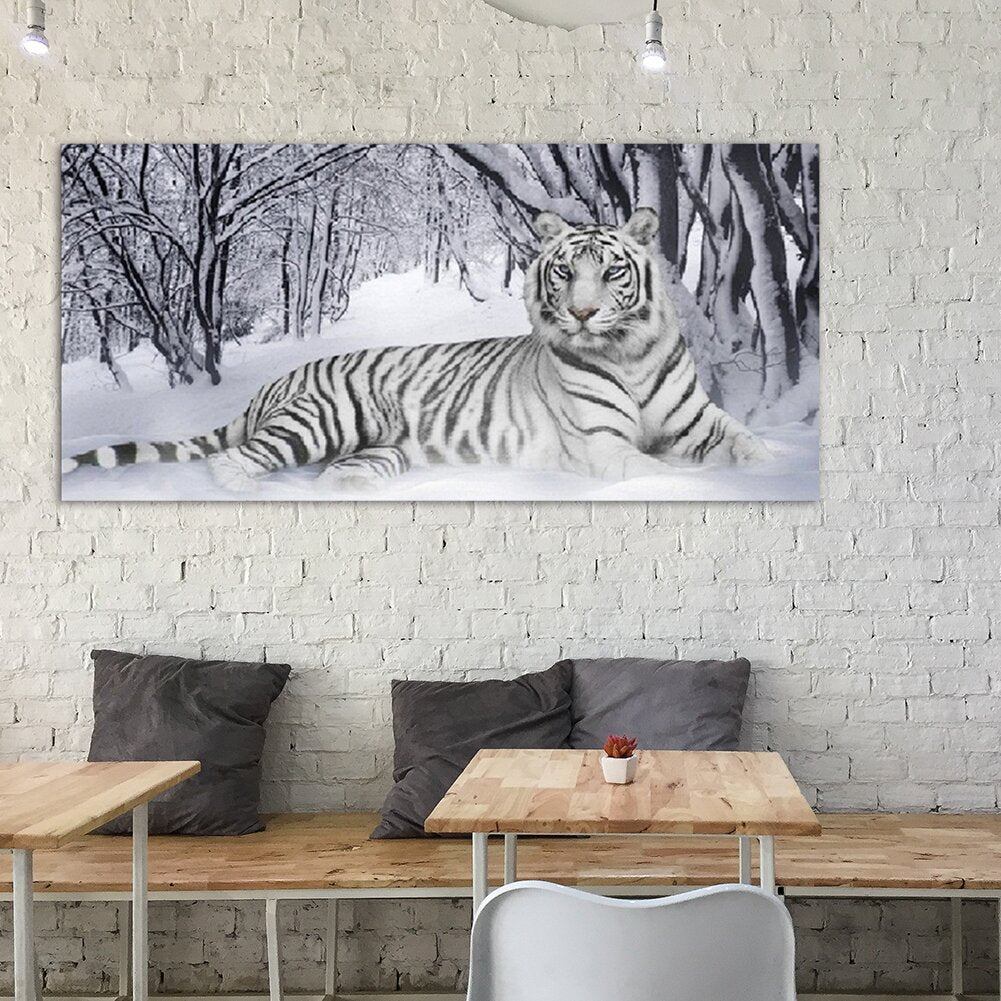 White Tiger | Full Round Diamond Painting Kits